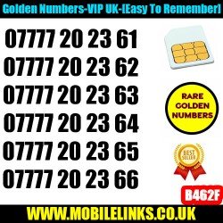 Golden Numbers VIP UK EE Network SIM Card – Easy to Remember Numbers- B462F